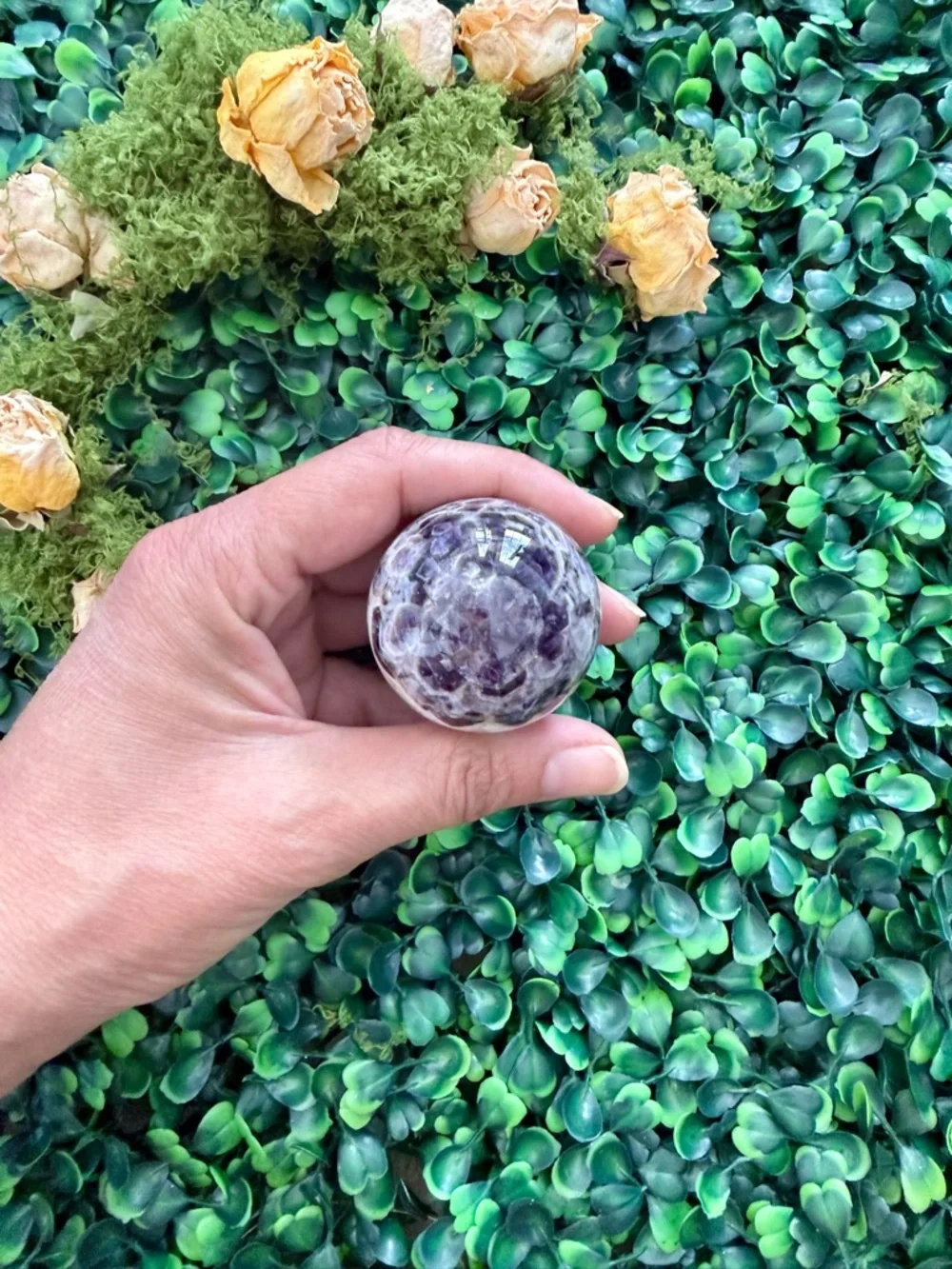 Dream Amethys sphere || Chevron Amethyst Crystal orb
